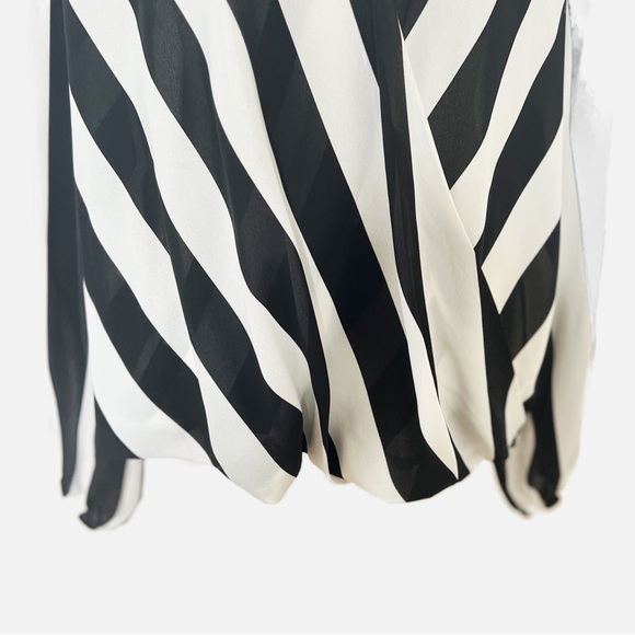 INC Referee Black and White Stripe Size L High Low Blouse NWT - Picture 3 of 11